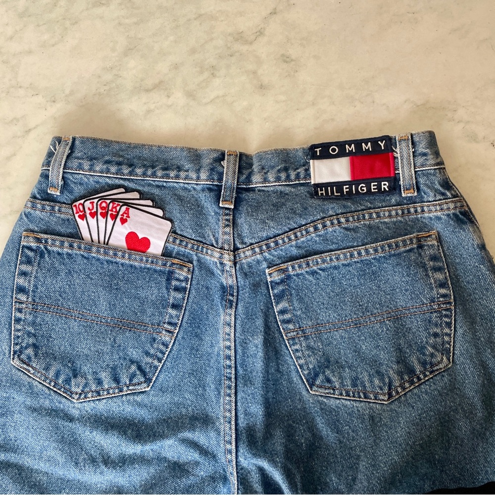 Vintage Tommy Hilfiger Blue Denim Jeans with Playing Card Patch